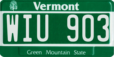 VT license plate WIU903