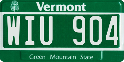 VT license plate WIU904