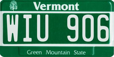 VT license plate WIU906