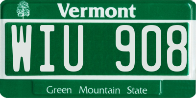 VT license plate WIU908