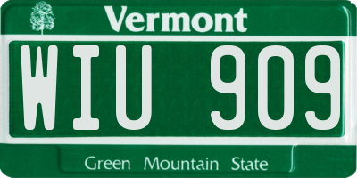 VT license plate WIU909
