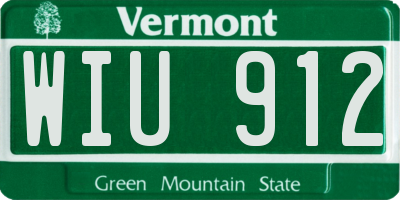 VT license plate WIU912