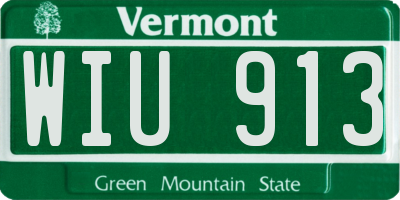 VT license plate WIU913