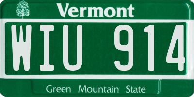 VT license plate WIU914
