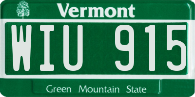 VT license plate WIU915