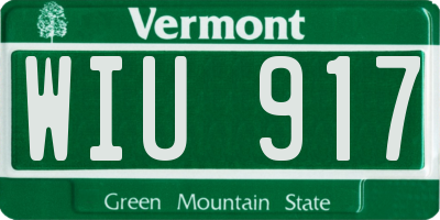 VT license plate WIU917