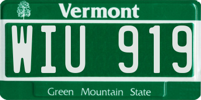 VT license plate WIU919