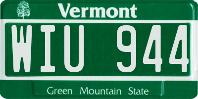 VT license plate WIU944