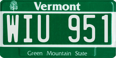 VT license plate WIU951