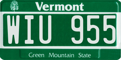 VT license plate WIU955