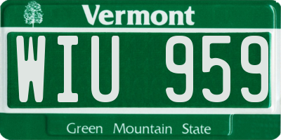 VT license plate WIU959