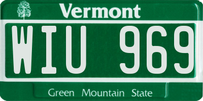 VT license plate WIU969