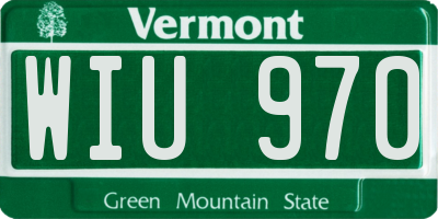 VT license plate WIU970
