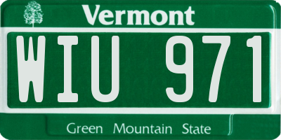 VT license plate WIU971
