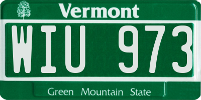 VT license plate WIU973