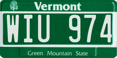 VT license plate WIU974