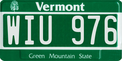 VT license plate WIU976