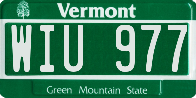 VT license plate WIU977