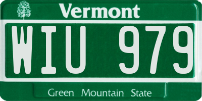 VT license plate WIU979