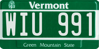 VT license plate WIU991