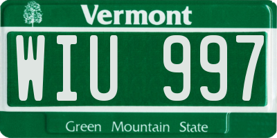 VT license plate WIU997