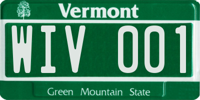 VT license plate WIV001