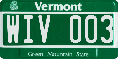 VT license plate WIV003