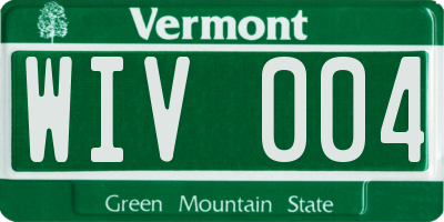 VT license plate WIV004