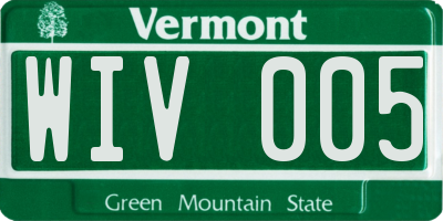 VT license plate WIV005