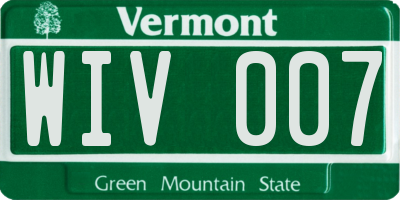 VT license plate WIV007