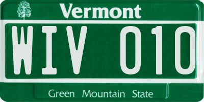 VT license plate WIV010
