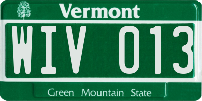 VT license plate WIV013