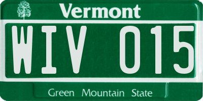VT license plate WIV015
