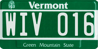 VT license plate WIV016