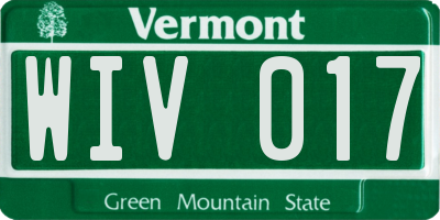 VT license plate WIV017