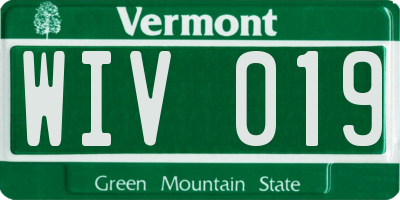 VT license plate WIV019