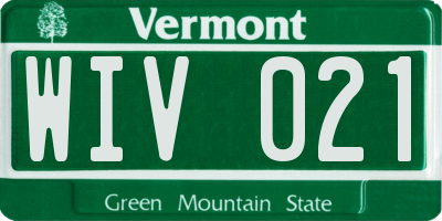 VT license plate WIV021