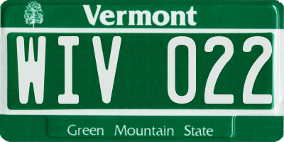 VT license plate WIV022