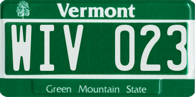VT license plate WIV023