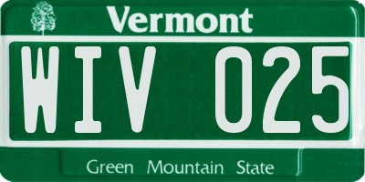 VT license plate WIV025