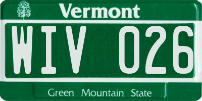 VT license plate WIV026