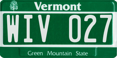 VT license plate WIV027