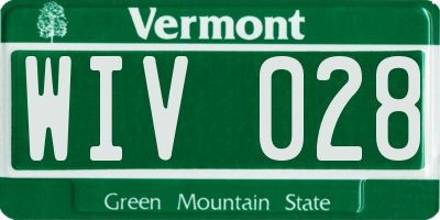 VT license plate WIV028