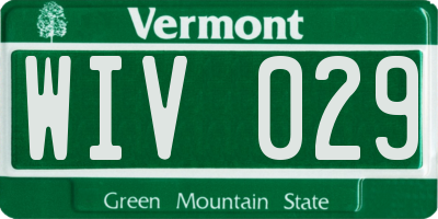 VT license plate WIV029
