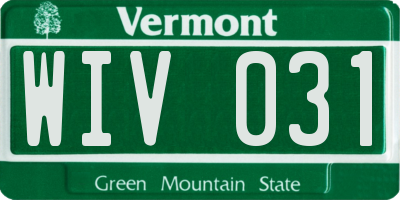 VT license plate WIV031