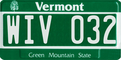 VT license plate WIV032