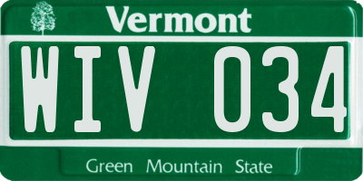 VT license plate WIV034