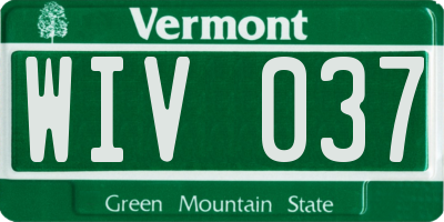 VT license plate WIV037