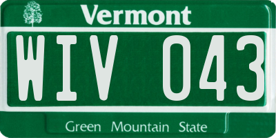 VT license plate WIV043