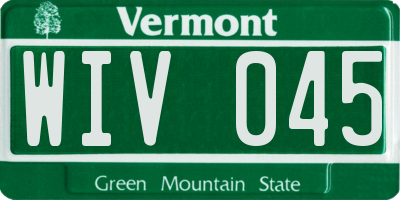 VT license plate WIV045